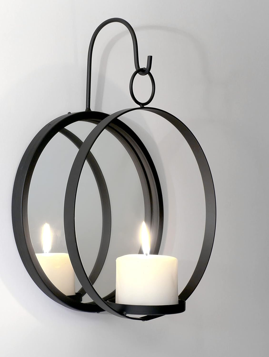 Art Maison Circle Mirror Wall Sconce Candle Holder, Metal Hanging Wall Decor for Living Room, Bla... | Amazon (US)