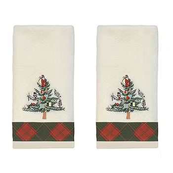 Spode Christmas Tree Tartan 2-pc. Fingertip Towel | JCPenney