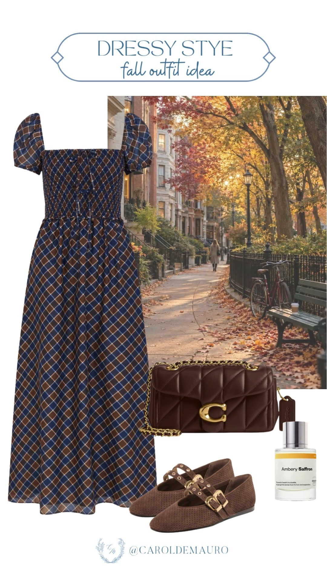 This plaid maxi dress paired with a quilted bag and suede flats is fall dressing done perfectly. Romantic, polished, and full of personality.

dressy fall outfit, fall outfit idea, quilted crossbody bag, women's fall fashion, autumn outfit inspo, dressy casual style