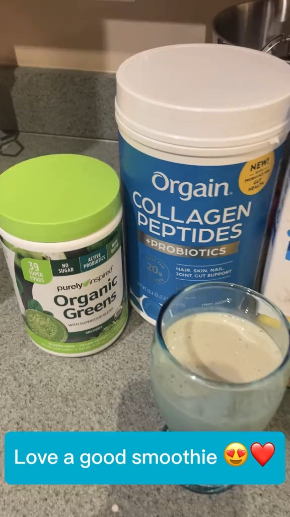 Our family loves smoothies! ❤️ They are easy to make, healthy and nutritious ❤️ Love these Collagen peptides from Orgain and Organic Greens powder 😍 #smoothie #smoothierecipe #bananasmoothie #collagen #greenspowder #health #nutrition #homemaker #homemakertiktok #homemakers #momlife #moms

#LTKbeauty #LTKfamily #LTKhome