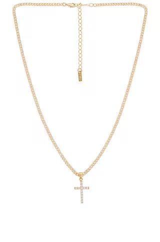 Natalie B Jewelry Korsa Cross Necklace in Gold from Revolve.com | Revolve Clothing (Global)