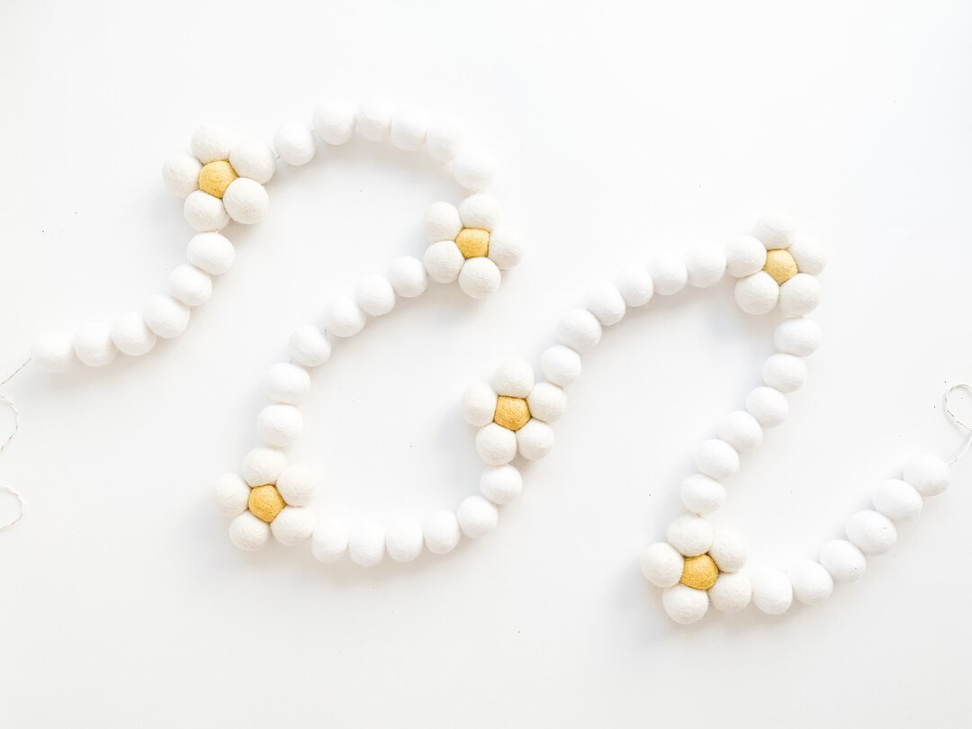 Big Simple Daisy Felt Ball Garland, Bunting, Banner - READY TO SHIP! | Etsy (US)