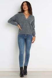 Maxine Knit Sweater - Grey | Petal & Pup (US)