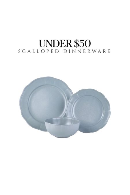 Cornflower blue scalloped dishes under $50 for 12 piece set ✨ beautiful dinneware set Easter table

#LTKhome #LTKfindsunder50 #LTKsalealert