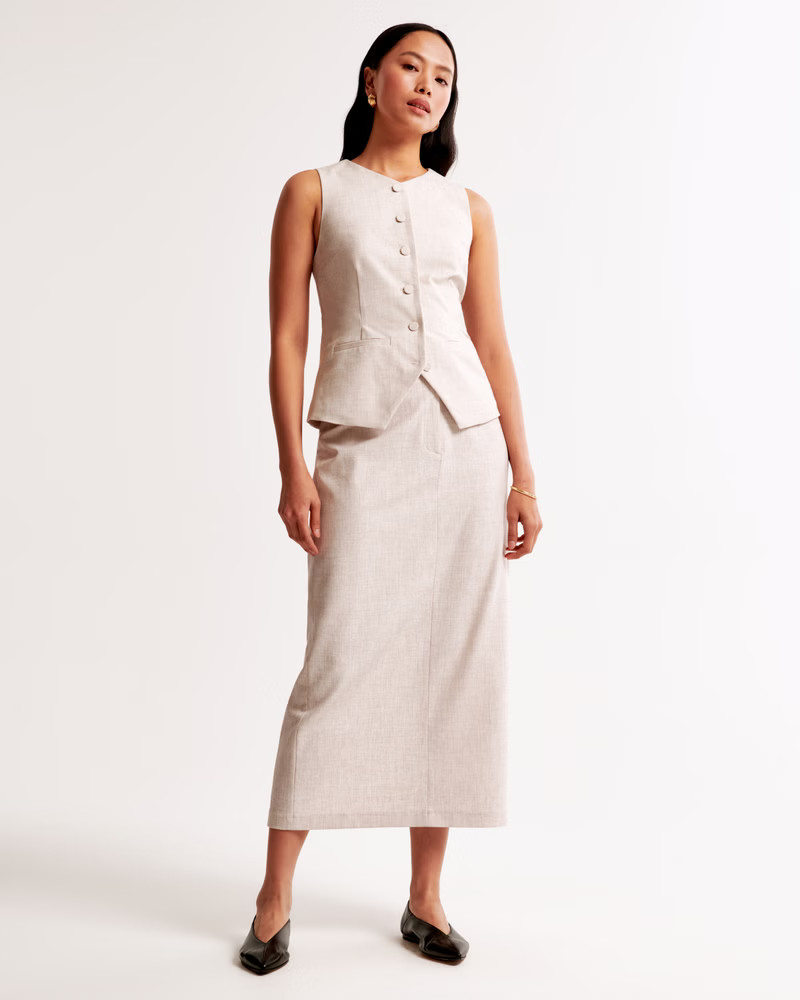 Tailored Maxi Skirt | Abercrombie & Fitch (US)