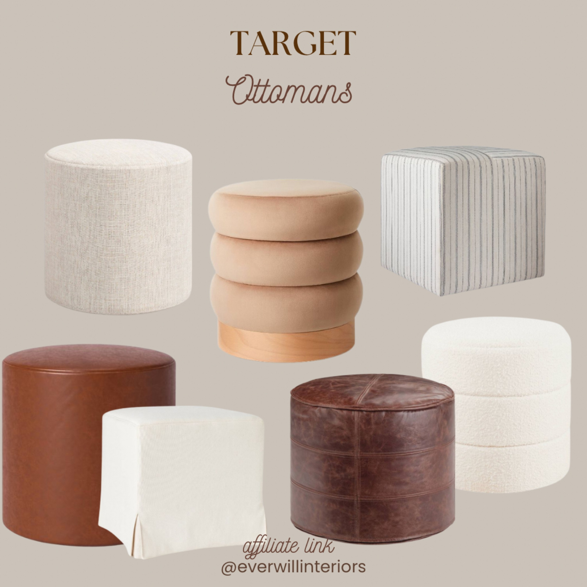 The best of ottomans from target!

#targetottomans #targetfurniture #ottomans #neutralottomans #neutralorganichome #targetpicks

#LTKHome