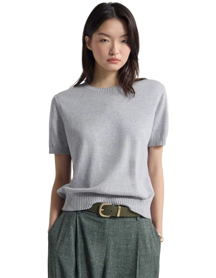 OxfordZoe Cashmere Blend Knit Top in Grey | Myer