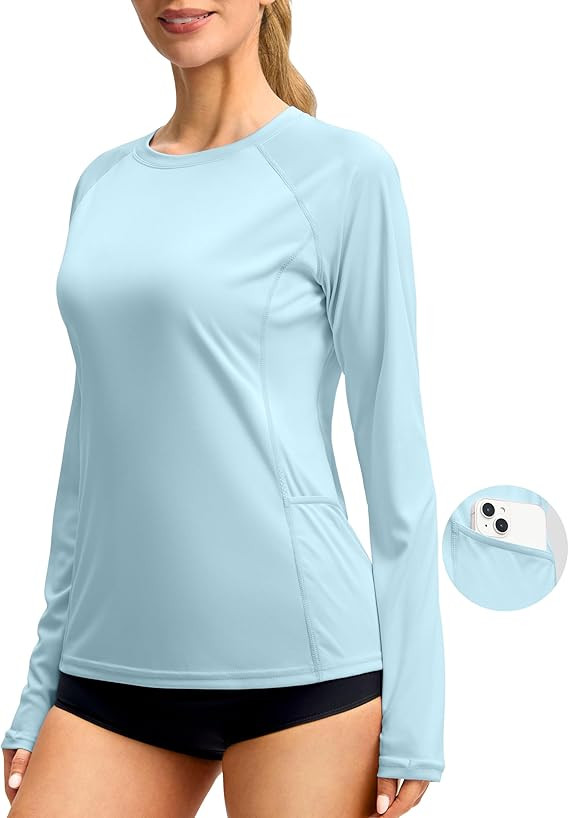 Viodia Rash Guard for Women UPF 50+ SPF UV Long Sleeve Shirts Sun Protection Quick Dry Hiking Swi... | Amazon (US)