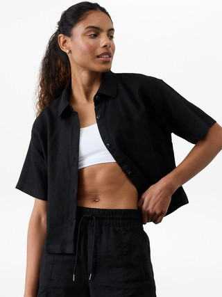 Retreat Linen Short Sleeve Shirt | Athleta