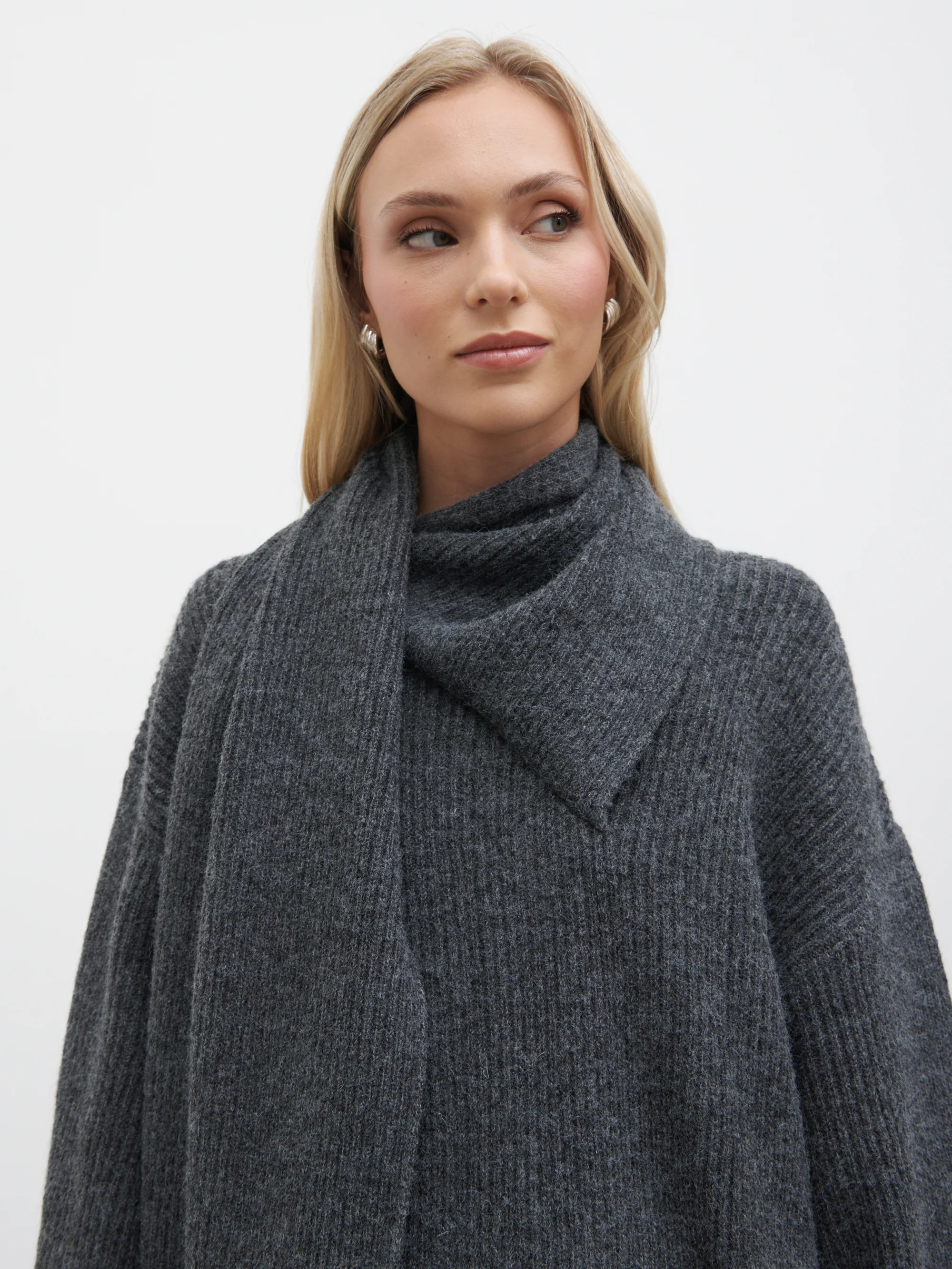 Beautrix Knit Attached Scarf Jumper | Pretty Lavish (UK)