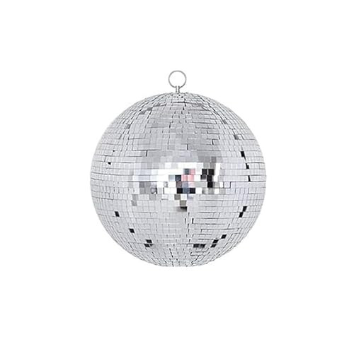 12 Inch Large Disco Ball Decorations, 70's 80's 90's Silver Rotating Glass Mirror Ball Spotlight with Hanging Ring, for Holiday Christmas Party Music Wedding Dance Outdoor | Amazon (US)