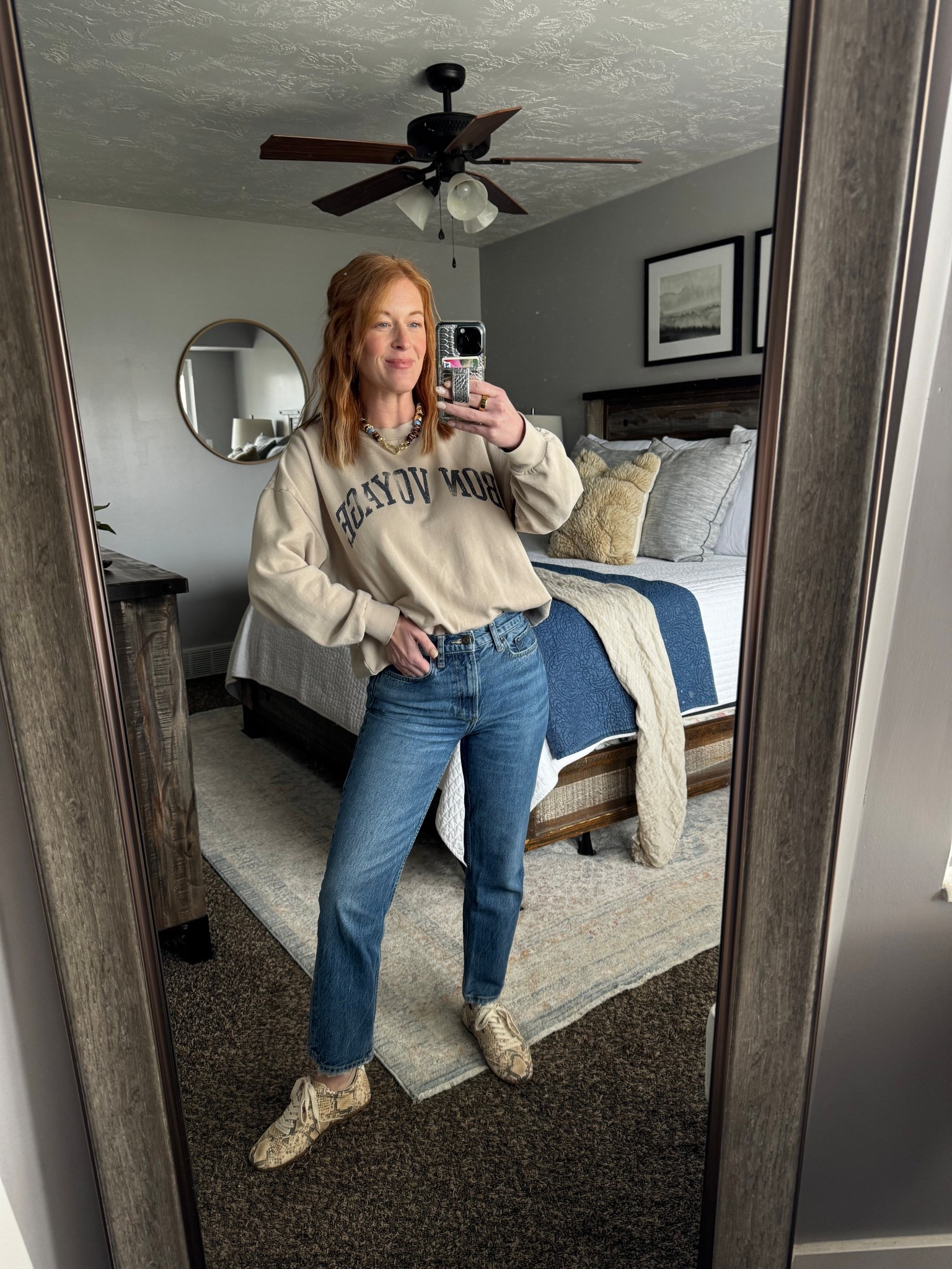 Sweatshirt is sold out but will link their new one out for spring! Size Small!
Jeans are old Zara so linking similar.
Shoes are true size 7.5

#LTKSeasonal #LTKmomlife #LTKootd