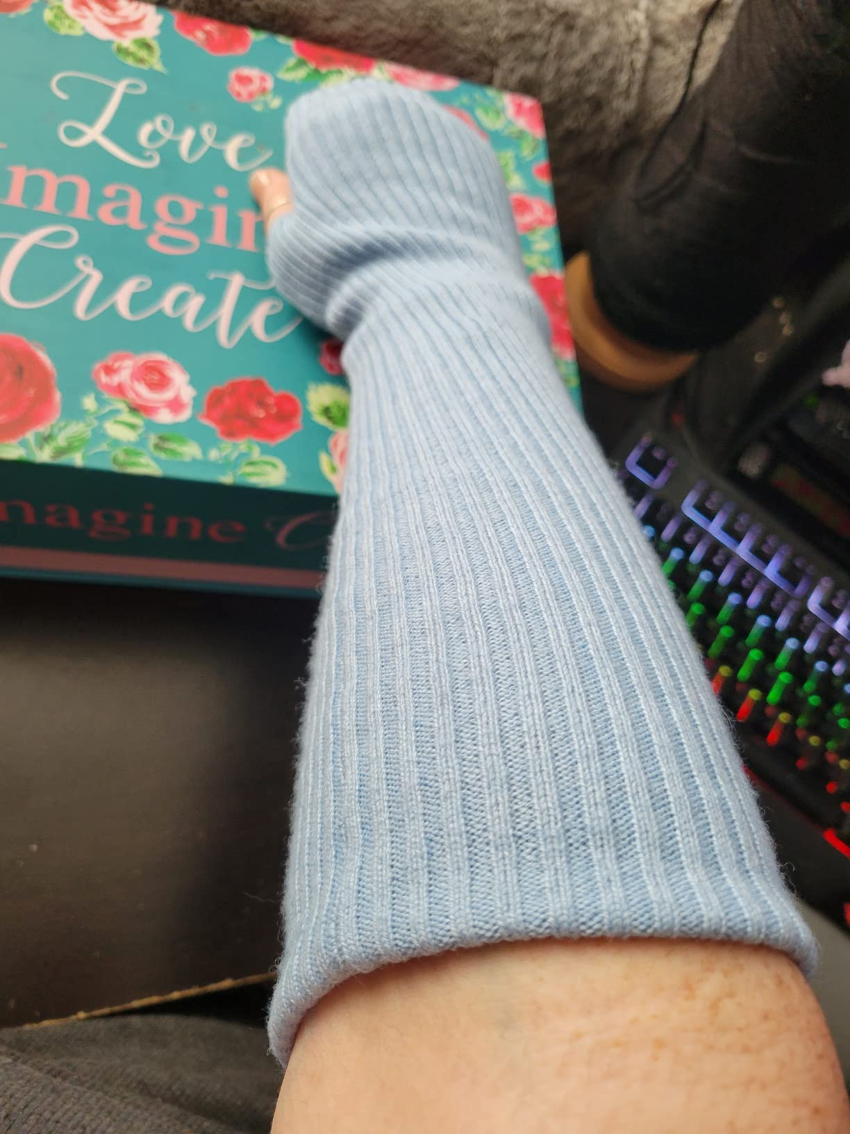 Flammi Cashmere Blended Arm Warmer Winter Fingerless Gloves Knit Mitten Gloves Wrist Warmer with ... | Amazon (US)