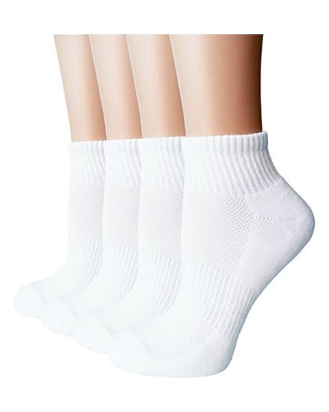 Womens Mini Crew Ankle Socks Pure Cotton Athletic Casual Socks for Women | Amazon (US)