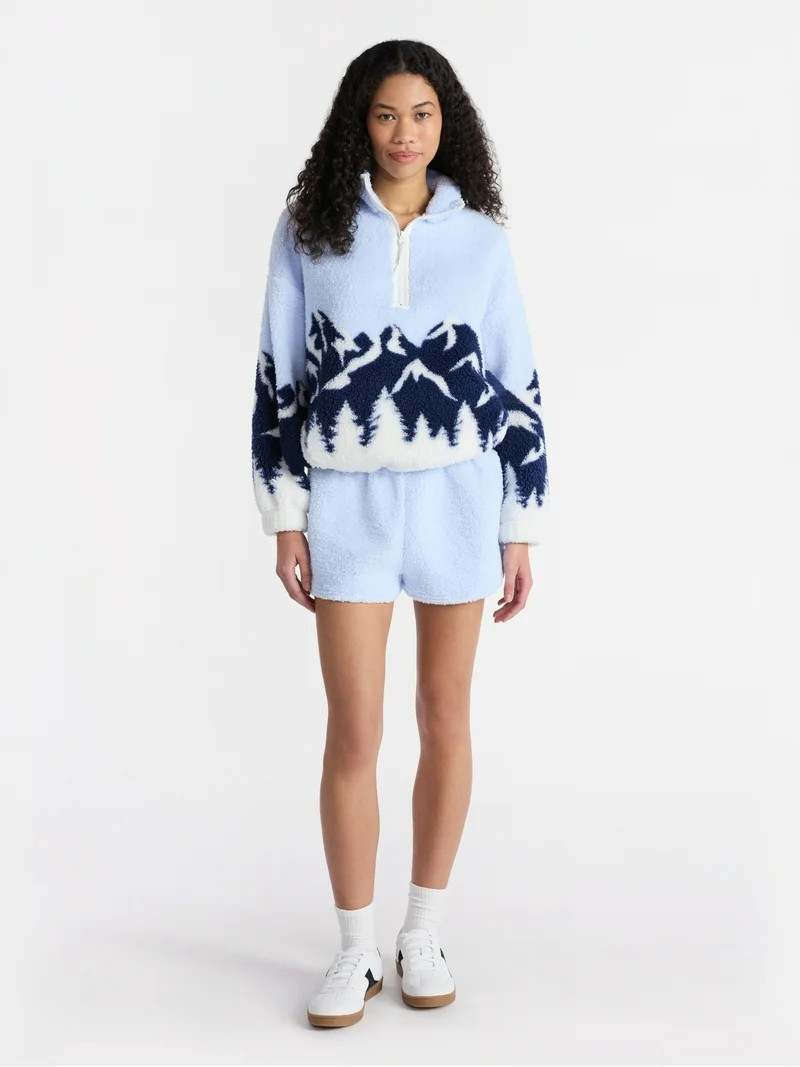 No Boundaries Plush Half-Zip Pullover, Women's | Walmart (US)