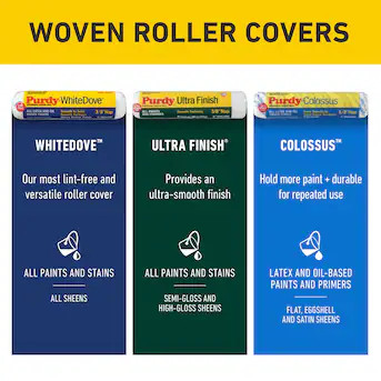 Purdy WhiteDove 2-Pack 4.5-in x 3/8-in Nap Mini Woven Acrylic Fiber Paint Roller Cover | Lowe's