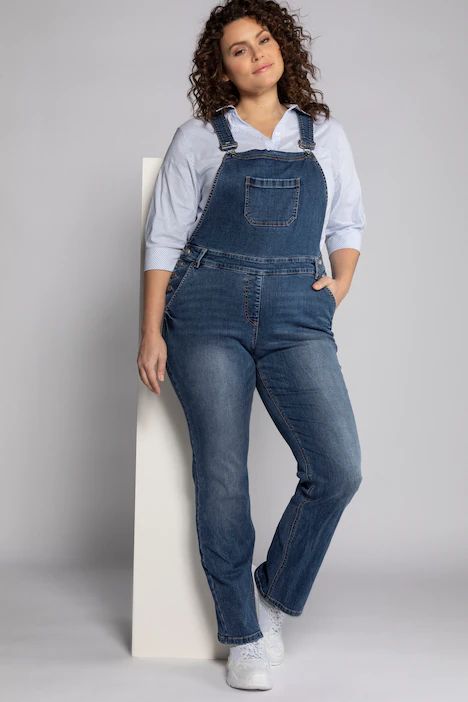 Classic Adjustable Bibbed Denim Overalls | Ulla Popken