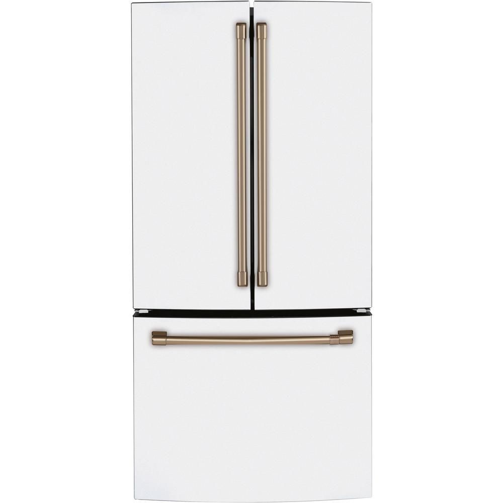 18.6 cu. ft. French Door Refrigerator in Matte White, Fingerprint Resistant, Counter Depth and EN... | The Home Depot