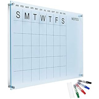 Oversize Premium Acrylic Calendar for Wall Dry Erase | Large 36"x24" | Ultra-Thick Clear Home Off... | Amazon (US)