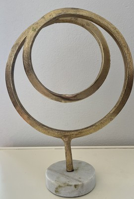 Decorative Circular Gold Metal Item On Marble Base  | eBay | eBay US