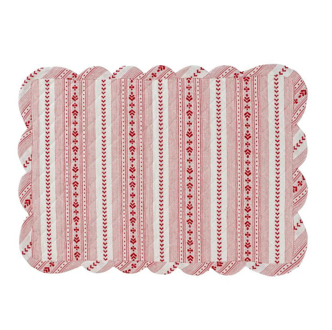 Villa Stripe Quilted Placemat in Ruby | Over The Moon