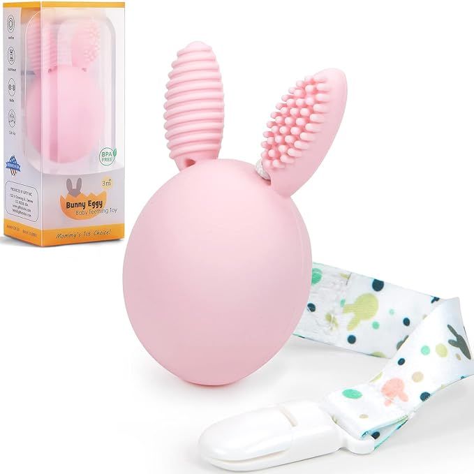 Bunny Eggy Baby Teething Toy Toothbrush Teether Rattle Easter Egg Bunny Rabbit Toy Teething Pain ... | Amazon (US)