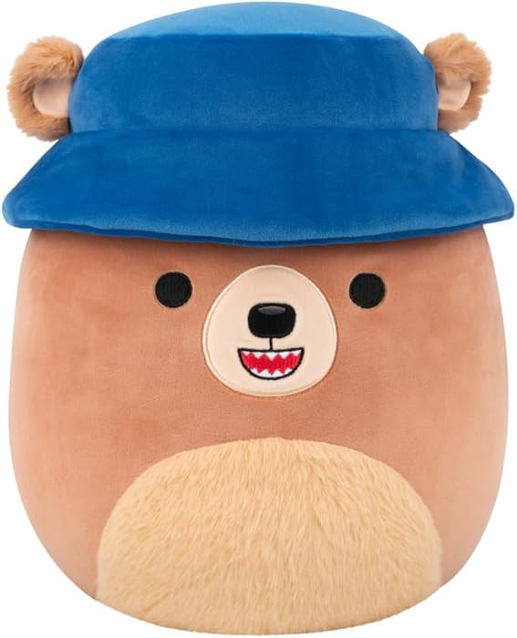 Squishmallows Original 12in Stokely the Brown Kodiak Bear with Fuzzy Belly and Bucket Hat – Off... | Amazon (US)