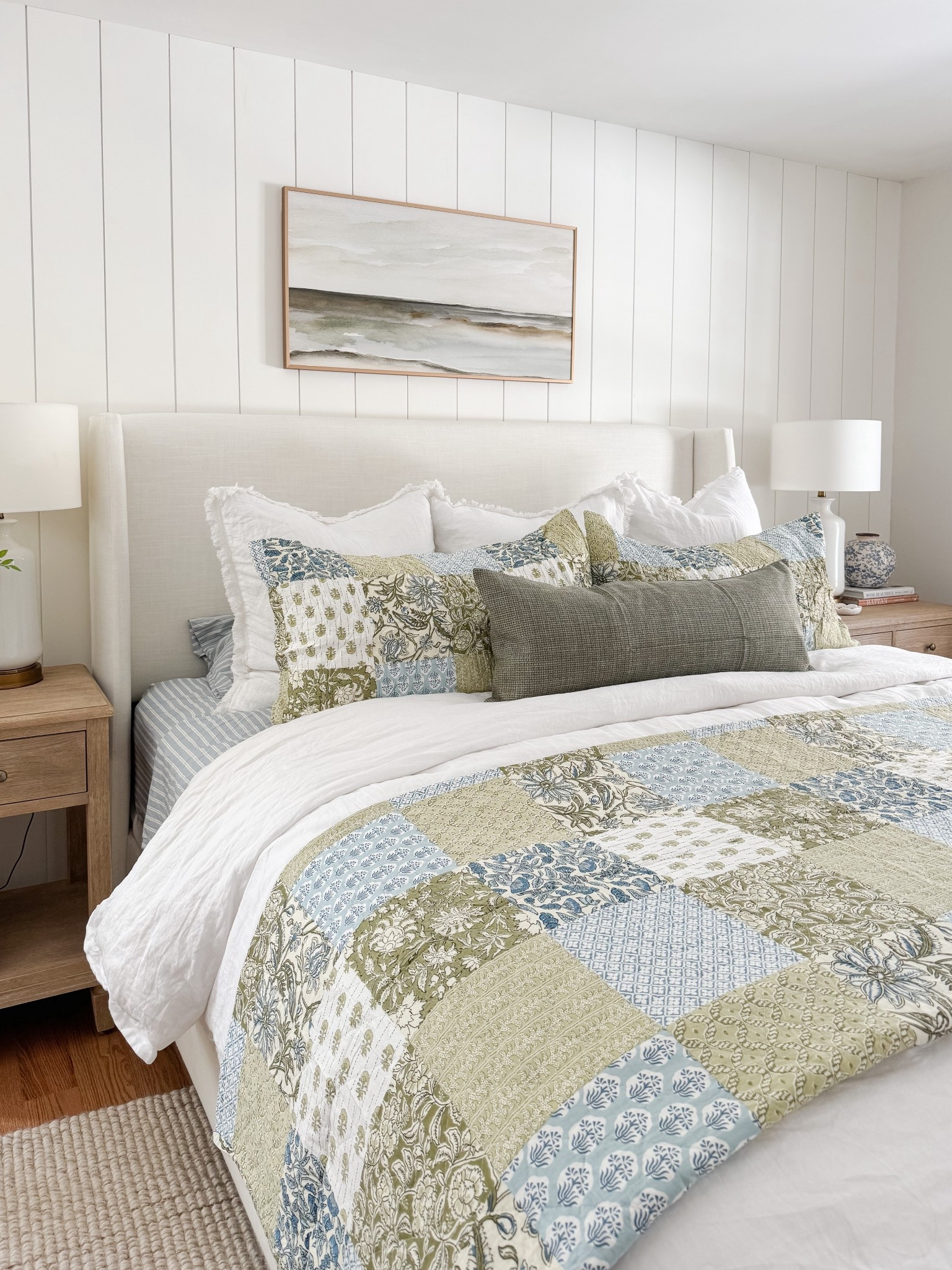 A cozy and welcoming coastal Amazon bedroom 🤍 This linen bedding has the prettiest floral pattern—and it’s such a great price point! It comes in several color options and washes well. Other highlights? Our table lamps and these spring throw pillows! 

#LTKHome