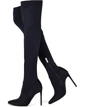 Elisabet Tang Thigh High Boots Over the Knee Boots for Women,Sexy 4.3 inch Stilettos High Heels B... | Amazon (US)