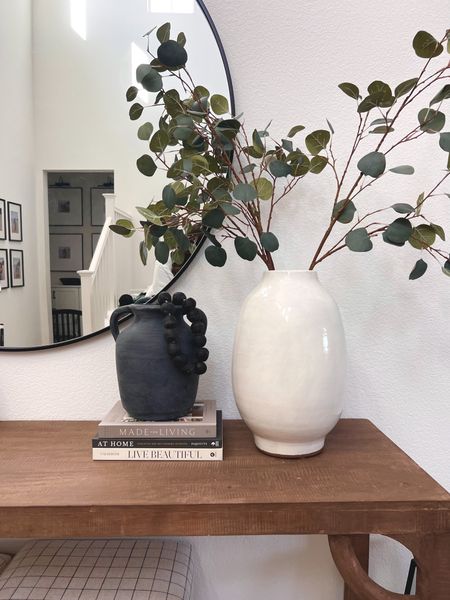 Entryway decor. Loving this entryway so much! 

Vase
Florals
Stems
Entryway table
McGee & co
Walmart finds 

#LTKFind #LTKstyletip #LTKhome