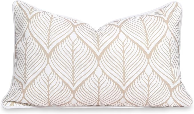 Hofdeco Premium Coastal Patio Indoor Outdoor Lumbar Pillow Cover Only, 12"x20" Water Repellent fo... | Amazon (US)