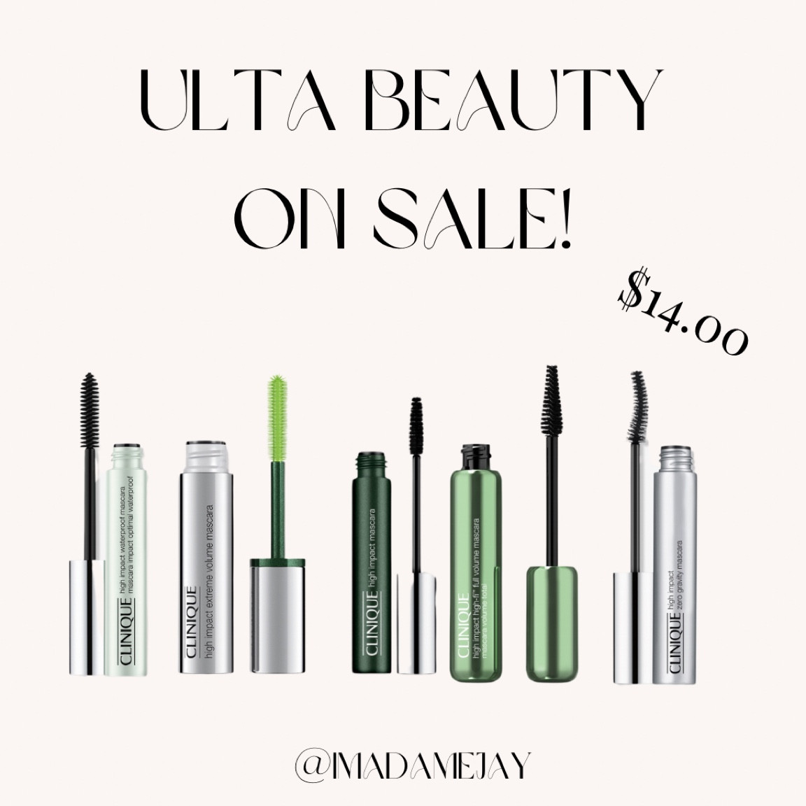 Ulta Beauty Sale! All of these Clinique Mascaras are $14! 🔥

Makeup finds, beauty sale, makeup sale, makeup must haves, beauty must haves, beauty finds, affordable makeup, affordable beauty finds 

#LTKfindsunder50 #LTKbeauty #LTKsalealert