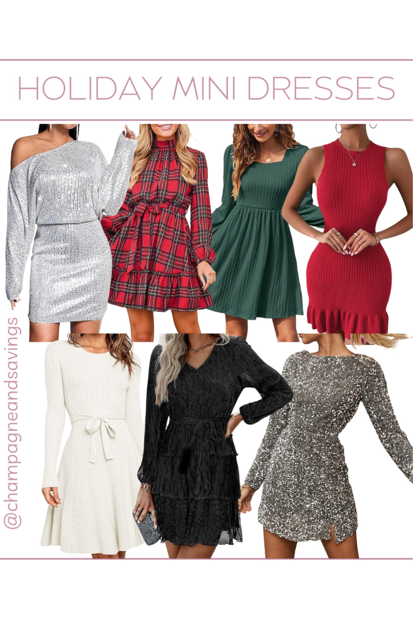 Holiday dress options from Amazon! These are perfect mini dress options for Christmas party outfit ideas, Christmas pictures, office holiday party outfit ideas, and any festive occasion this holiday season! 

#LTKfindsunder50 #LTKSeasonal #LTKHoliday