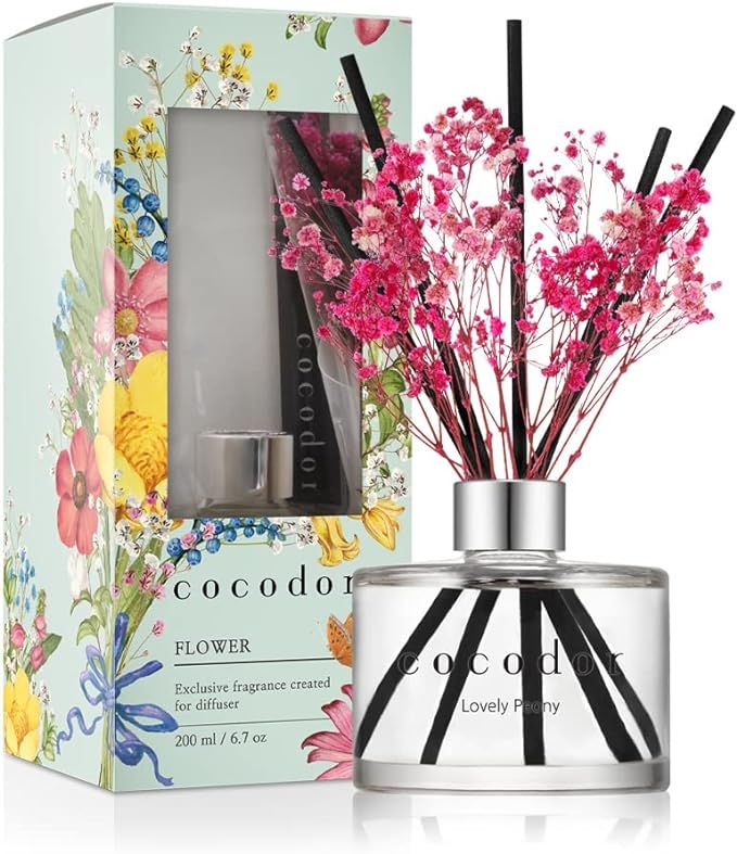 Cocod'or COCODOR Preserved Real Flower Reed Diffuser/Lovely Peony / 6.7oz(200ml) / 1 Pack/Reed Di... | Amazon (US)