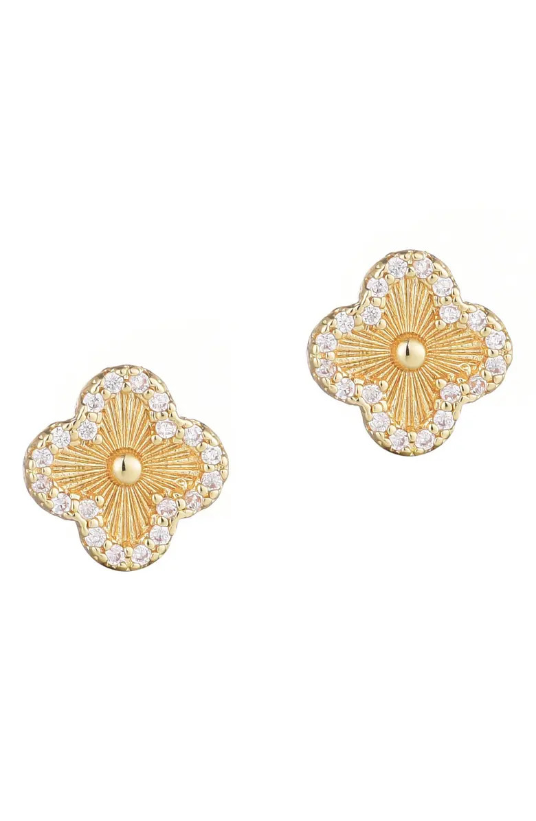 Pavé CZ Clover Stud Earrings | Nordstrom Rack