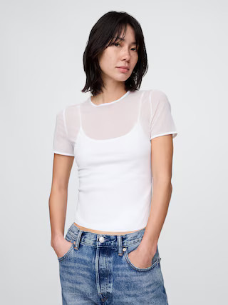 Mesh Cropped T-Shirt | Gap (US)