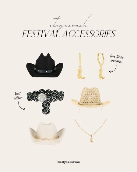 Festival accessories, cowboy earrings, western accessories, stagecoach outfit, cowboy hat 

#LTKFestival #LTKfindsunder100 #LTKstyletip