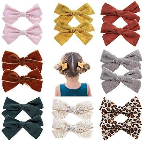 16PCS Baby Girls Hair Bow Clips Leopard Print Barrettes in Pair for Infants Toddlers School Girls... | Amazon (US)