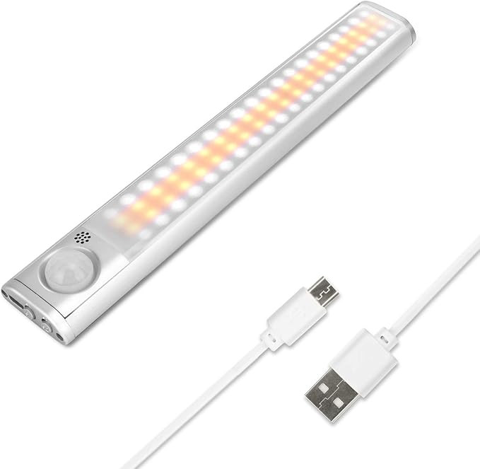 goodland Under Cabinet Lighting 80 LED Closet Light, Motion Sensor Lights Indoor USB Rechargeable... | Amazon (US)