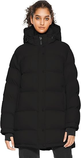 Orolay Women's Mid-Length Thickened Jacket with Detachable Hood Stand Collar Winter Puffer Jacket | Amazon (US)