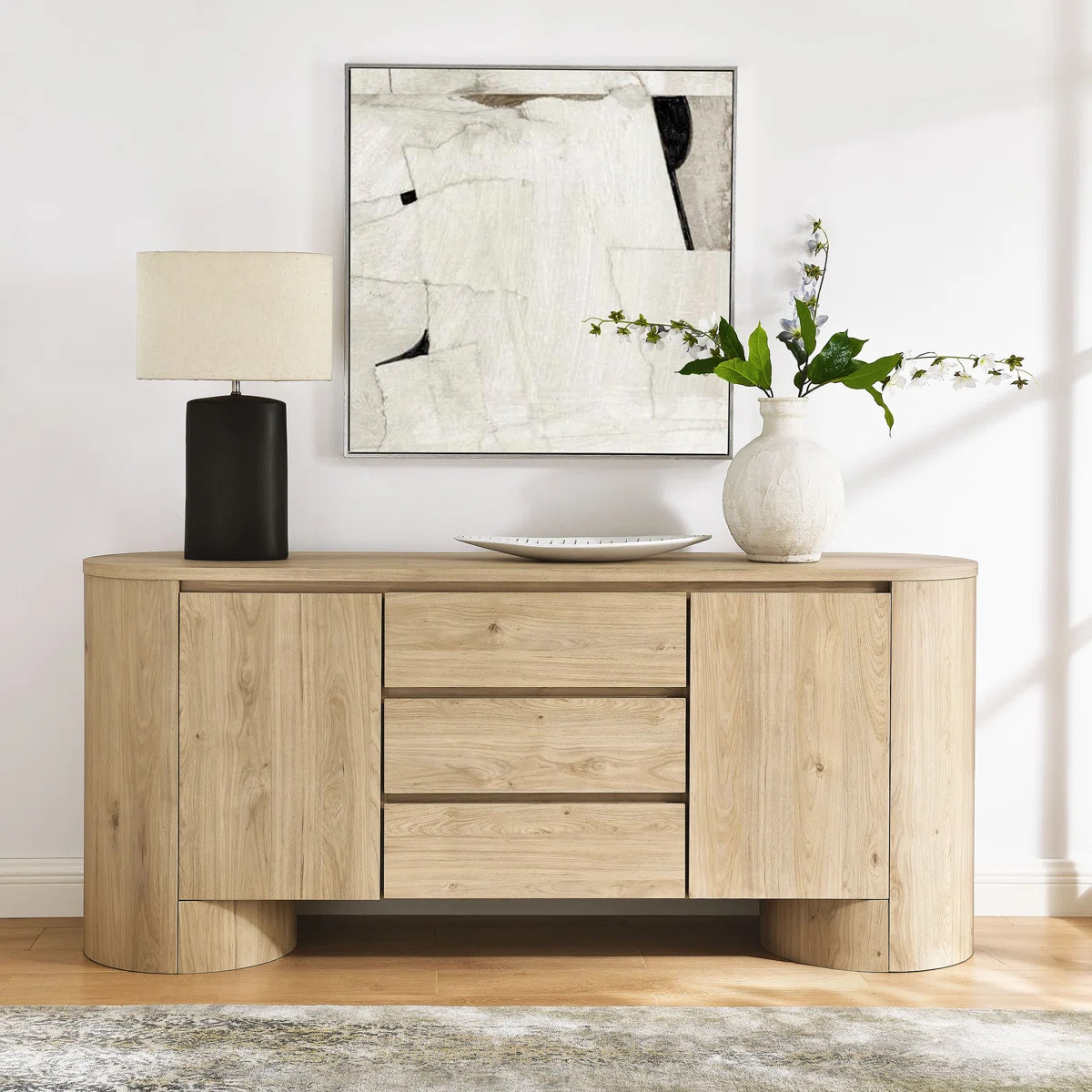 Modway Duval 71" Rounded Sideboard Storage Cabinet In Black - Wayfair Canada | Wayfair North America