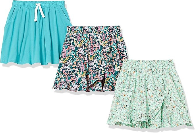 Amazon Essentials Girls' Knit Scooter Skirts, Pack of 3 | Amazon (US)