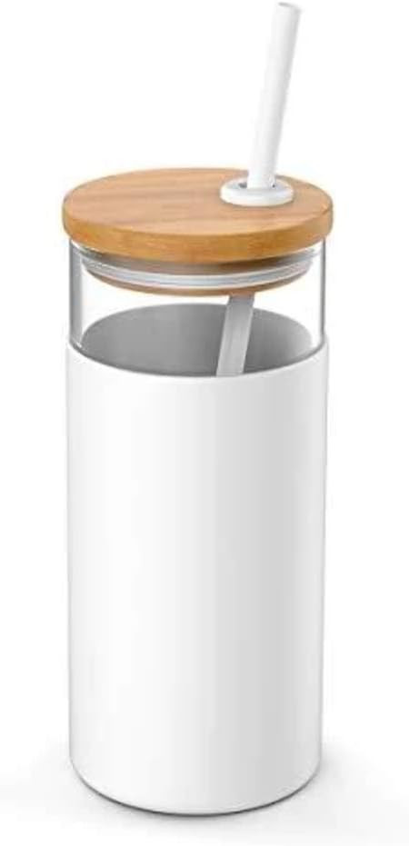 Tronco 20oz Glass Tumbler Straw Silicone Protective Sleeve Bamboo Lid - BPA Free | Amazon (US)