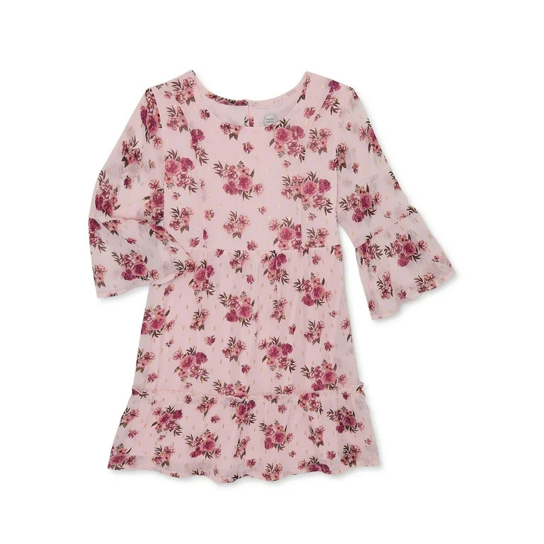 Wonder Nation Girls Floral Chiffon Mini Dress, Sizes 4-18 & Plus - Walmart.com | Walmart (US)