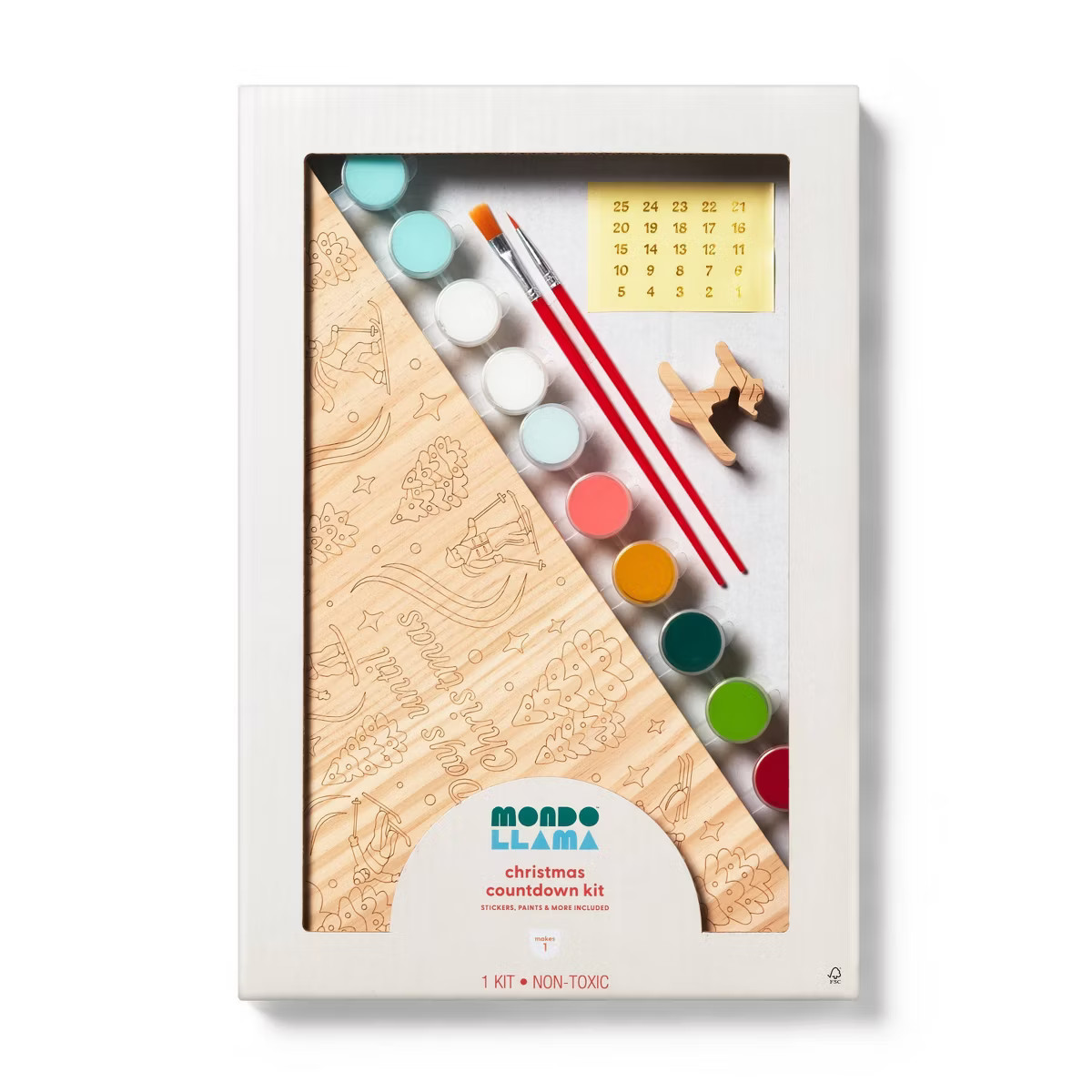 Christmas Countdown Ski Slope Painting Craft Kit - Mondo Llama™ | Target