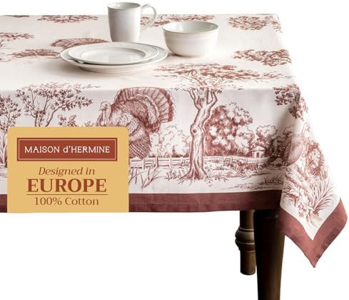 Maison d' Hermine Table Cloth Square Table 100% Cotton 54 x 54 Inches Fall Tablecloth Reusable Ev... | Amazon (US)