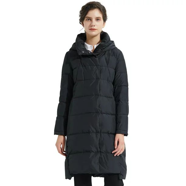 Orolay Women's Windproof Down Jacket Hooded Down Coat Long Winter Coat - Walmart.com | Walmart (US)