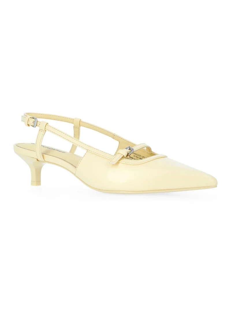 No Boundaries Kitten Heel Slingbacks, Women's | Walmart (US)