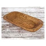 Large Wood Hand Carved Dough Bowl - Rustic Farmhouse - Great for Home Decor | Amazon (US)