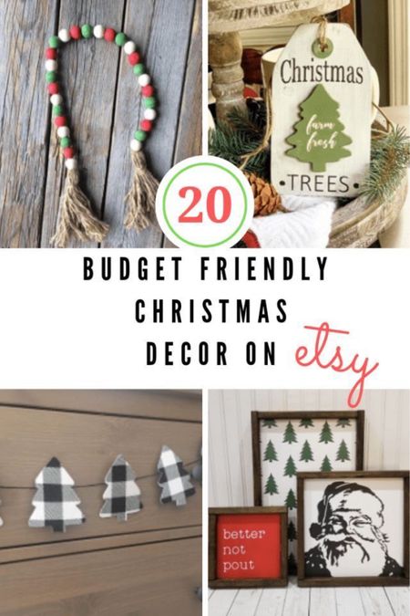 Budget friendly Christmas decor on Etsy! All under $35. Handmade home decor items. #christmasdecor #etsyfinds 

#LTKHoliday #LTKSeasonal #LTKhome